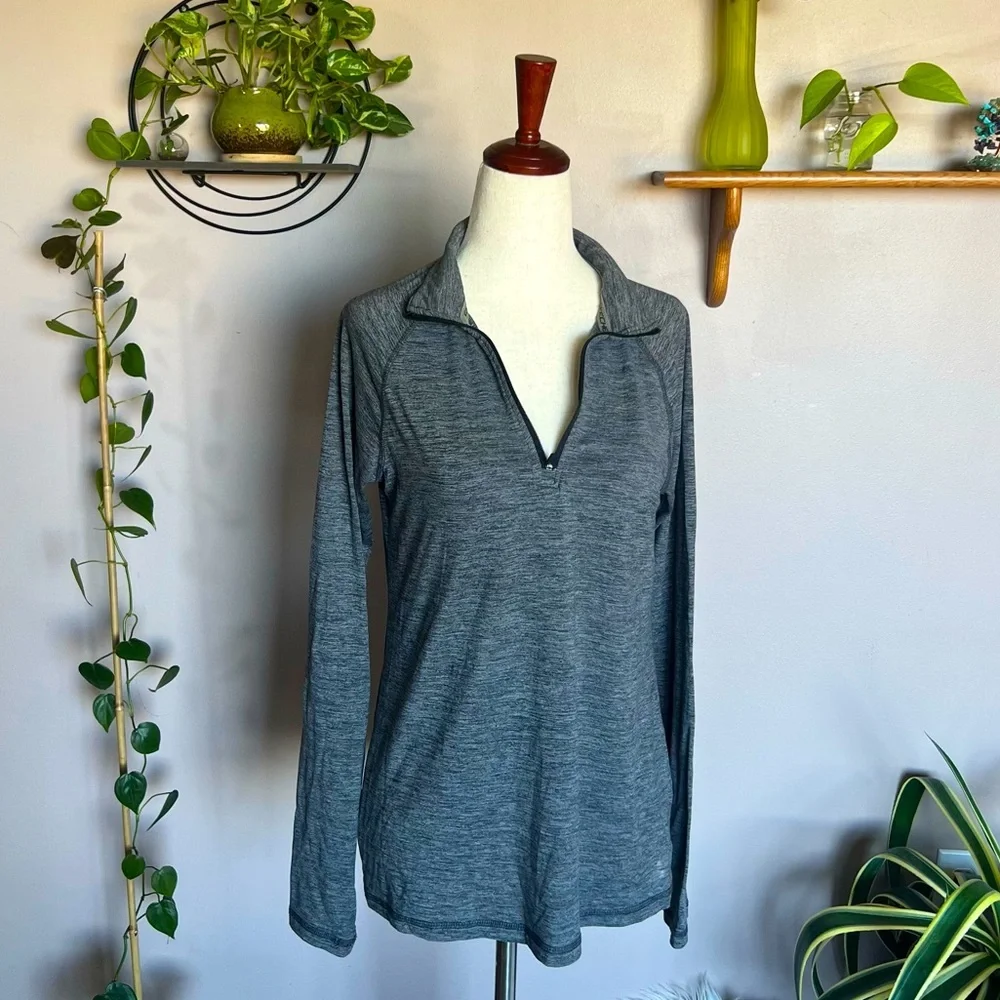 Skechers Sport Heathered Gray Quarter (1/4) Zip Long Sleeve Pullover Women’s Med